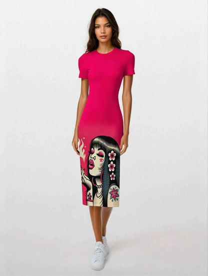 Pink Diesel midi bodycon dress