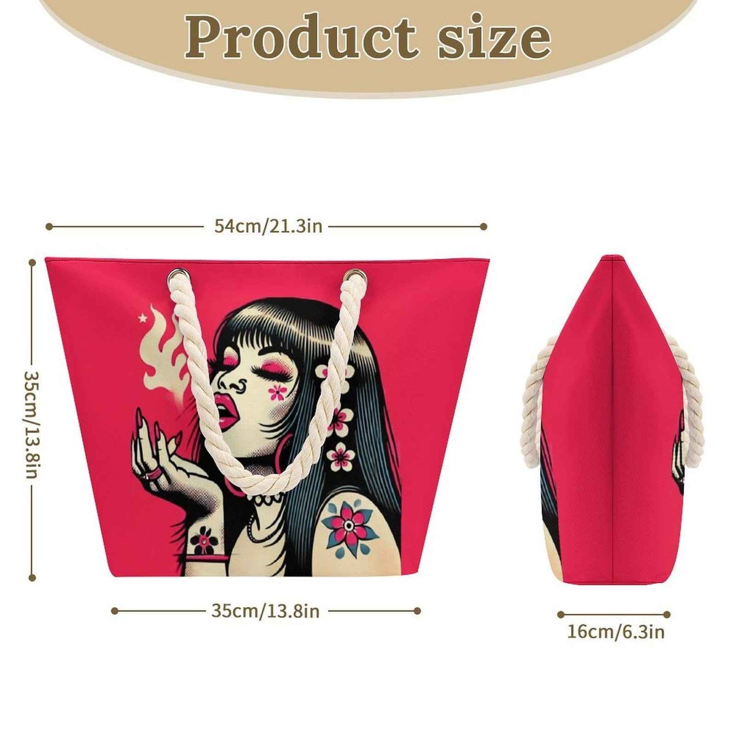 Pink Diesel Hemp rope tote bag