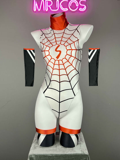 Woman Super Hero Spandex Open Crotch Cosplay Bodysuit Sexy Lingerie