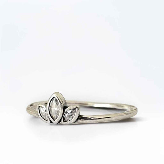 LOTUS | Bague en argent sterling 925 et zircons