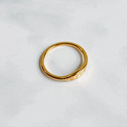 Bague dorée soleil en acier inoxydable plaqué or 18K | ASTRAÉA