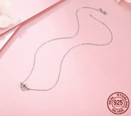 Connected Hearts: Sterling Silver Star/Heart/Cat Pendant Necklace