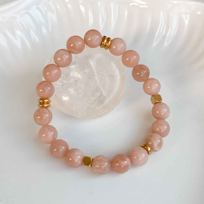 SPARKLES | Bracelet en pierre de soleil et acier inoxydable