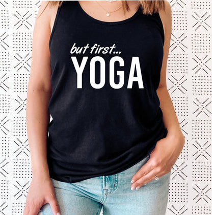 But First Yoga Racerback Tank Top