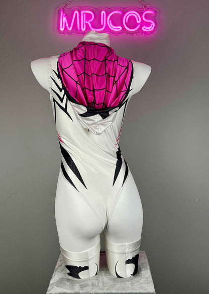 Woman Super Hero Spandex Open Crotch Cosplay Bodysuit Sexy Lingerie