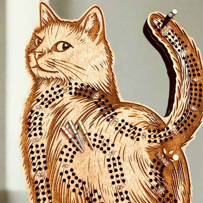 Cat Cribbage Board