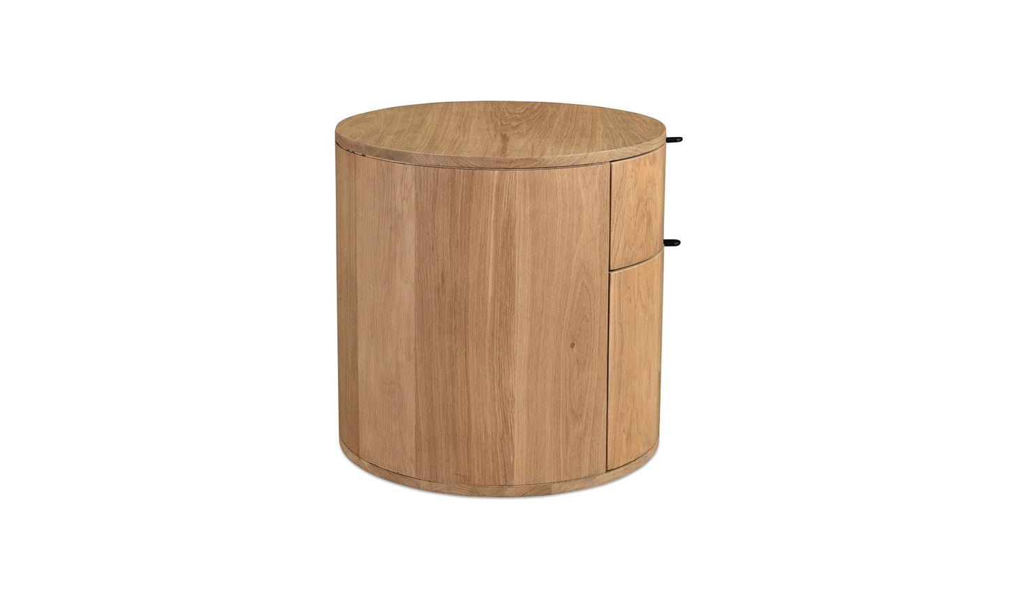 Colin Two-Drawer Nightstand in Natural Wood
