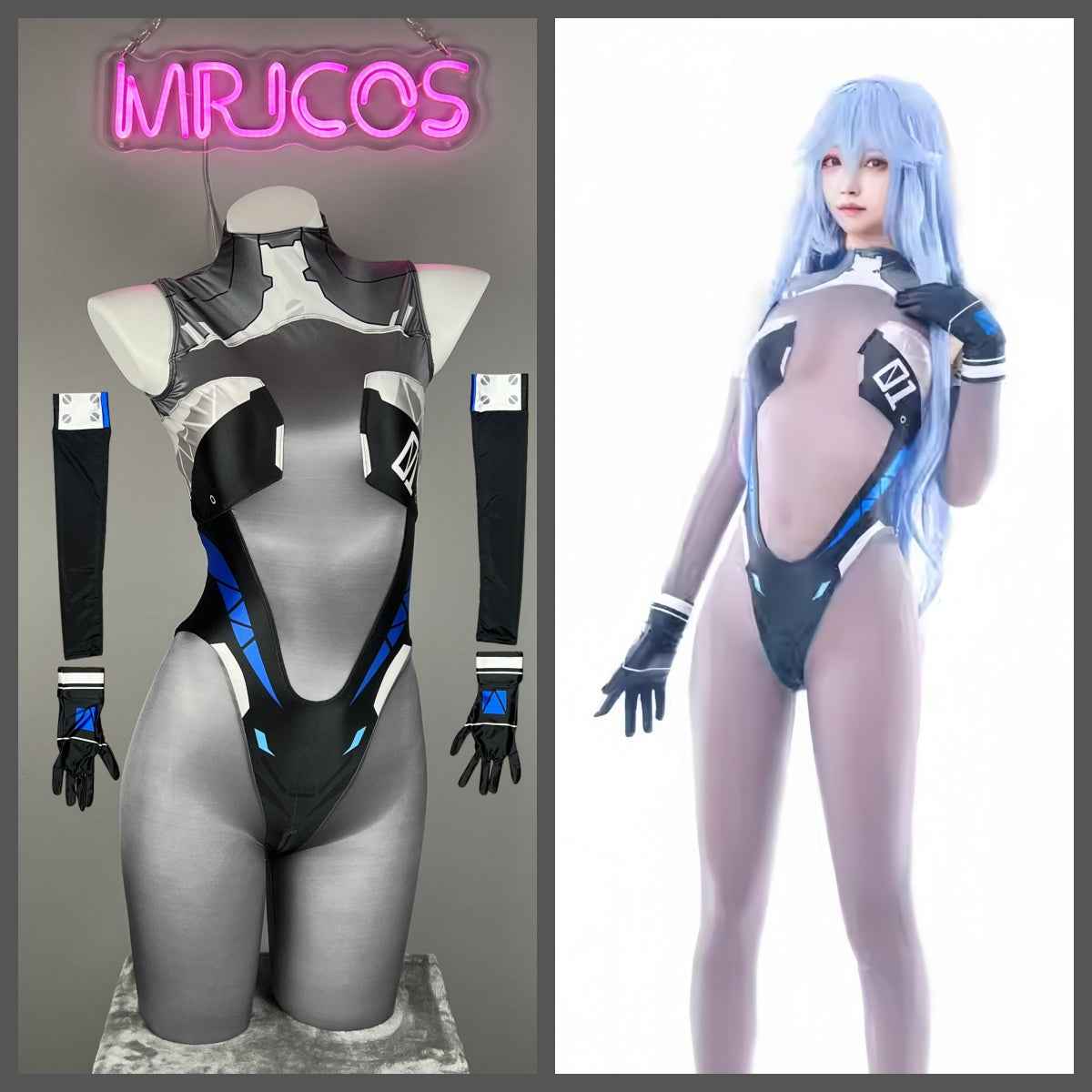 Anime Sci-Fi Spandex Cosplay Open Crotch Bodysuit Costume Lingerie Zentai