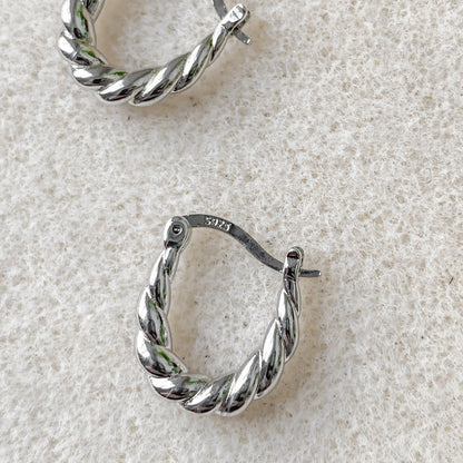 Créoles texturées et torsadées en argent sterling 925 | HÉRA
