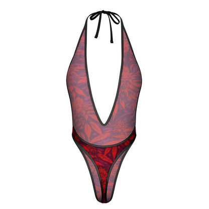 Electric Lettuce Deep-V Thong Bodysuit