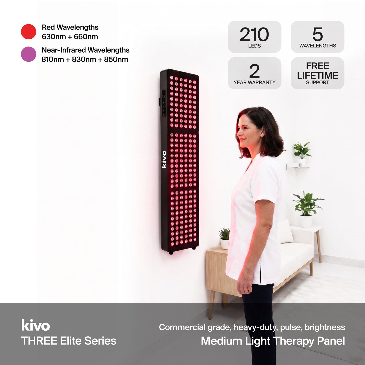 Kivo Elite 1000: Premium Medium Full Body Red Light Therapy Panel
