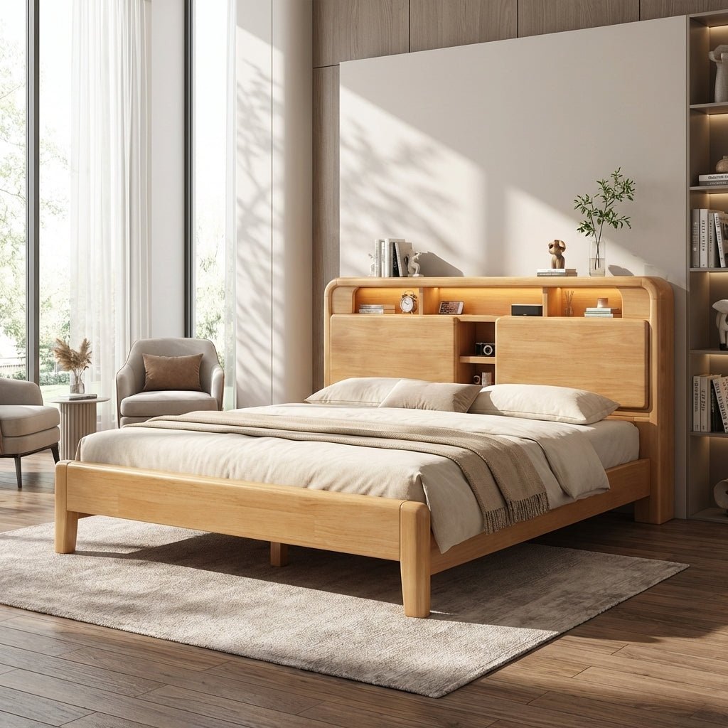 Ellie Crafted Solid Wood Smart Storage Bed