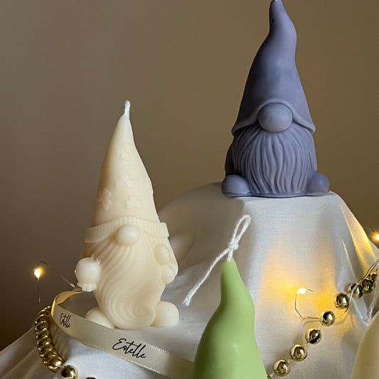 Handmade Christmas Gnome Soy Candle: Festive Holiday Decor