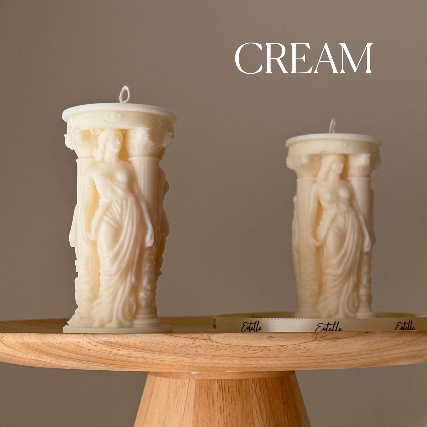 Caryatid Greek Column Soy Candle: Handmade Home Decor