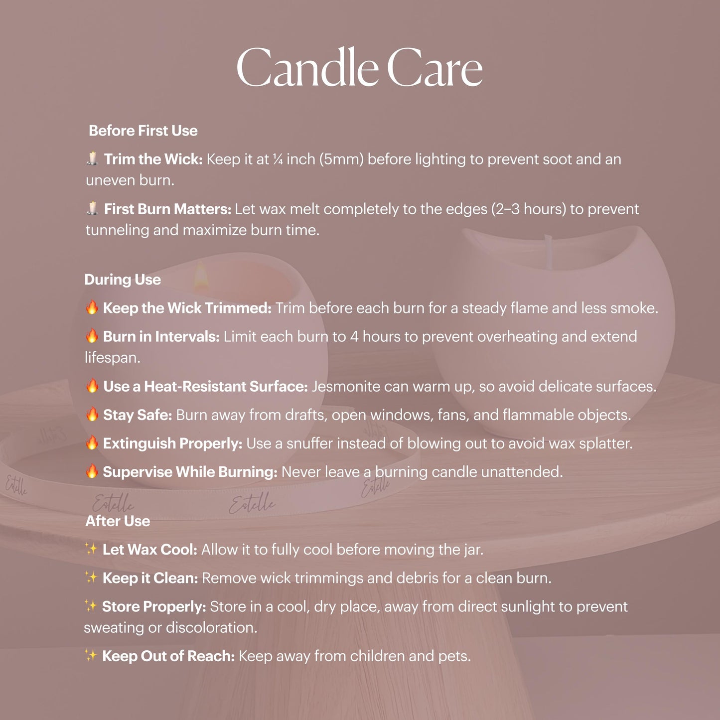 Heart Shaped Soy Wax Candle: Jesmonite Vessel, Handmade Scented Candle
