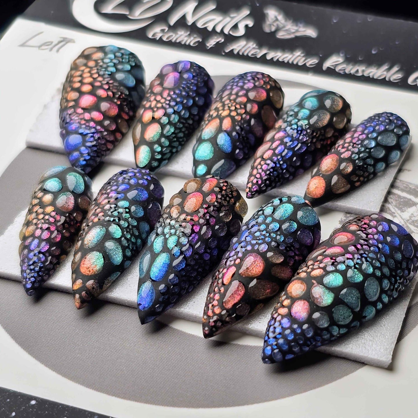 3D Textured Dragon Scale Nails