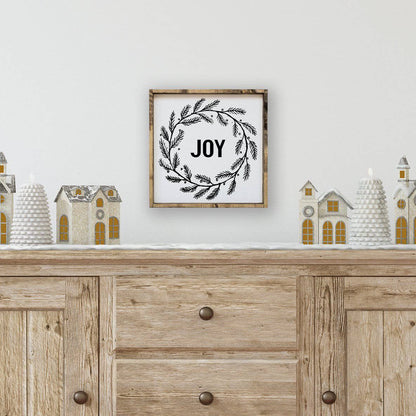 Joy Wreath Wood Sign - AURABAGS SHOP