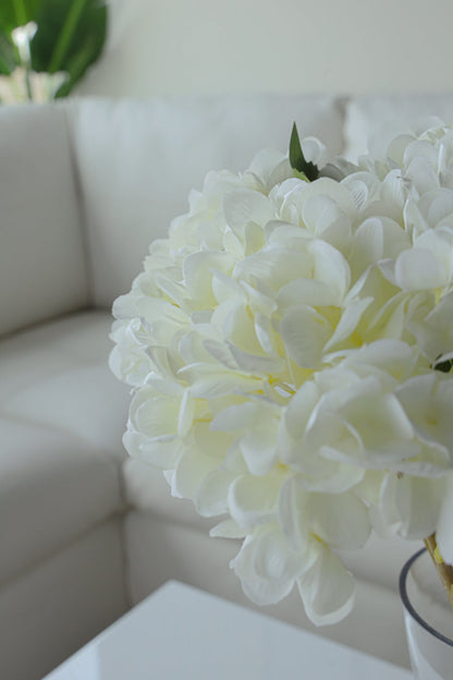 Encino Artificial White Hydrangea Bouquet 18'' X 8'' (Set Of 3)