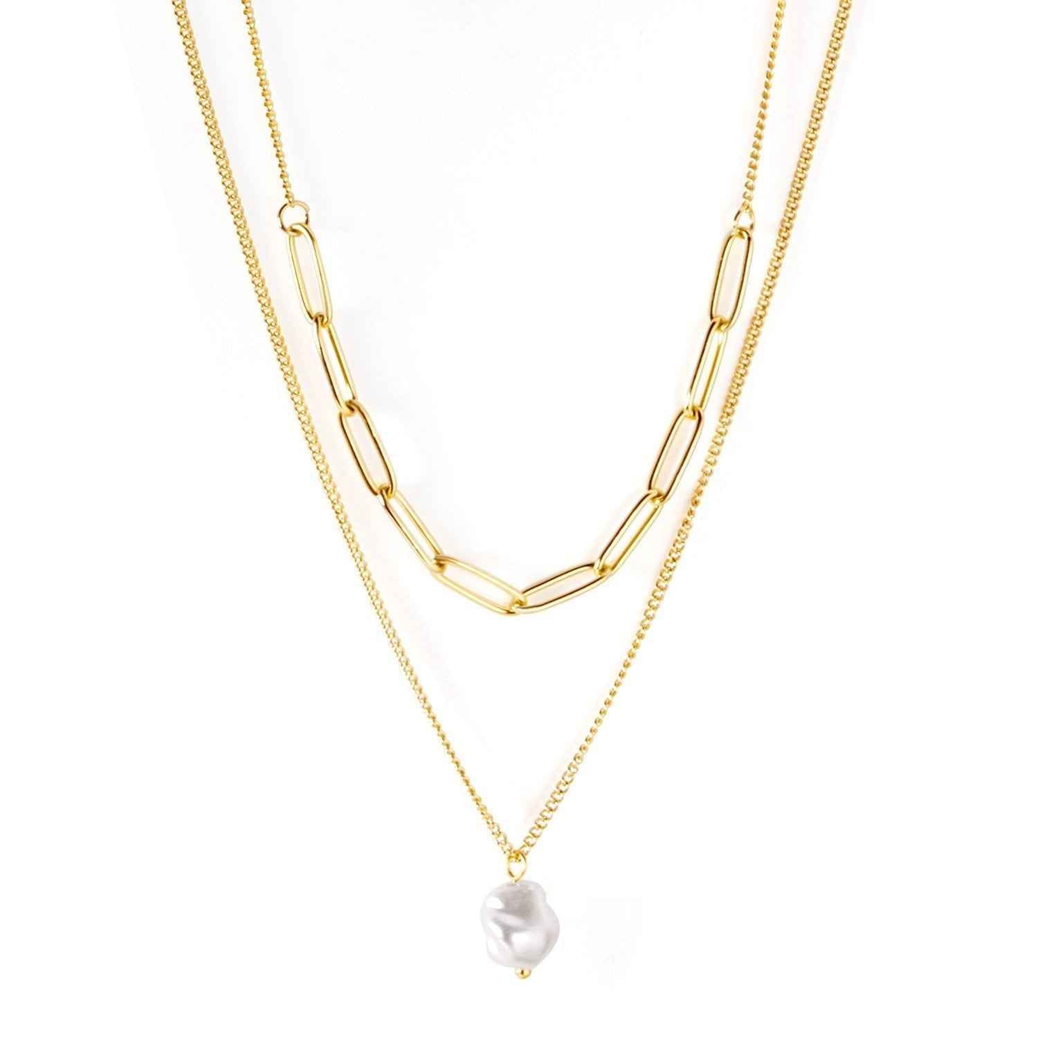 Double Chain Pearl Drop