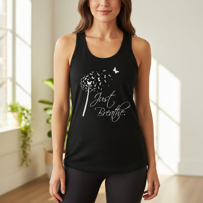Just Breathe Butterfly Dandelion Tank Top