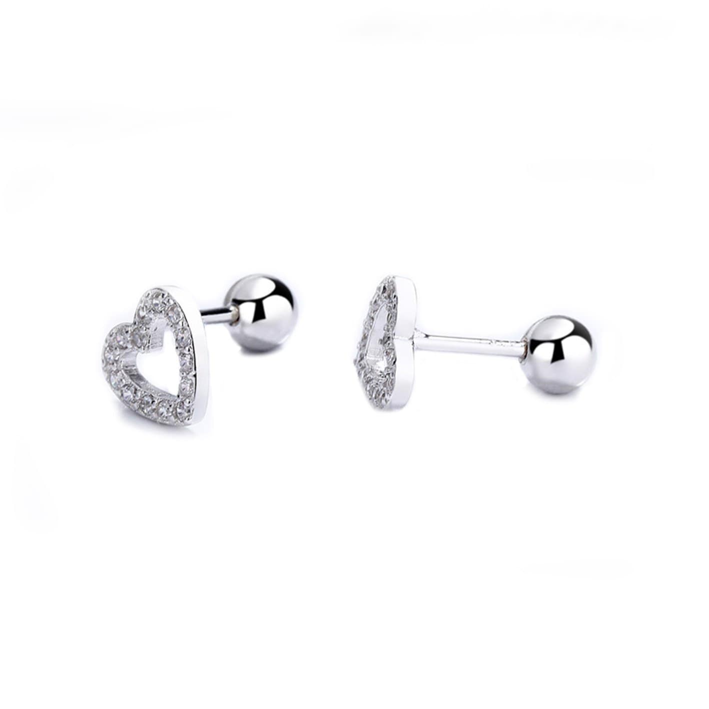 Boucles d'oreilles Coeurs en argent sterling