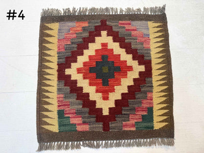 Mini Afghan Kilim Rugs | 2' x 2'