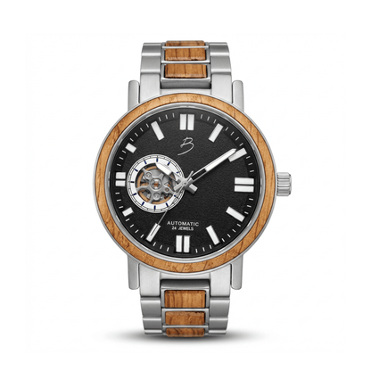 Montre Copernic en bois de baril de whisky recyclé