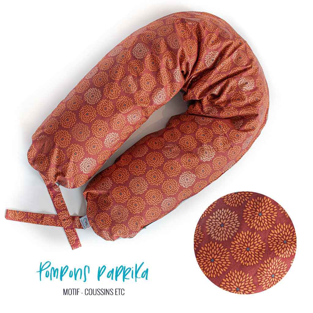 Coussin etc. "Pompons Paprika"