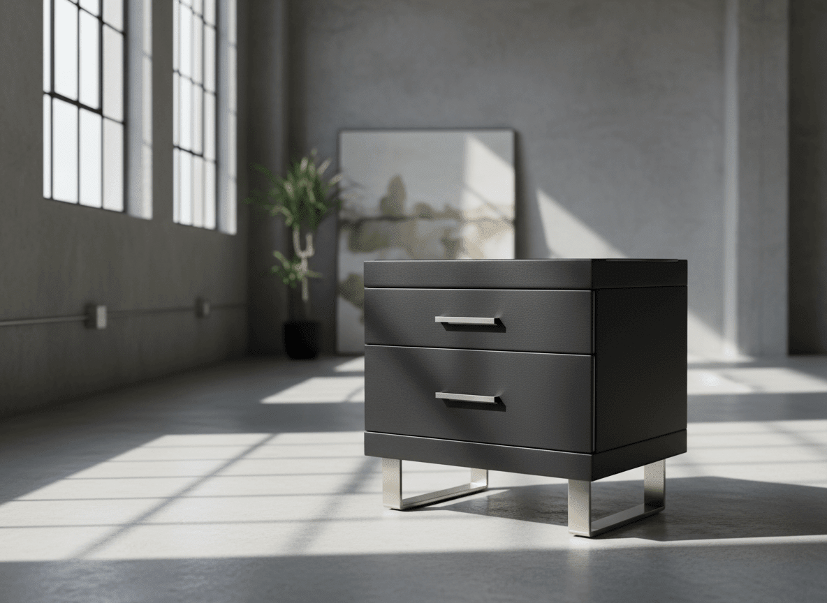 Noir Luxe Two-Drawer Nightstand