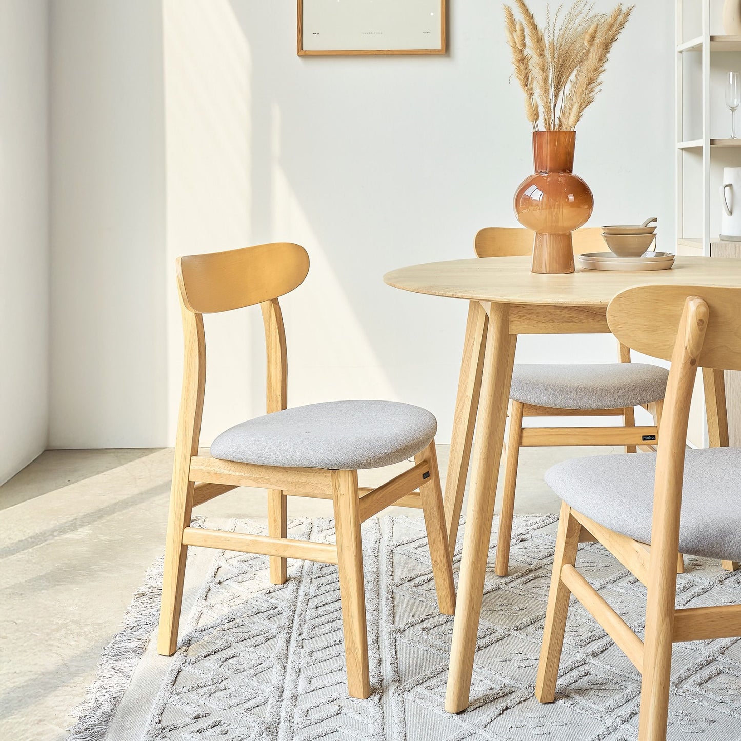 Oslo Round Solid Rubber Wood Dining Table
