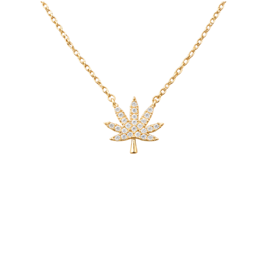 18K GOLD CANNABIS LEAF NECKLACE