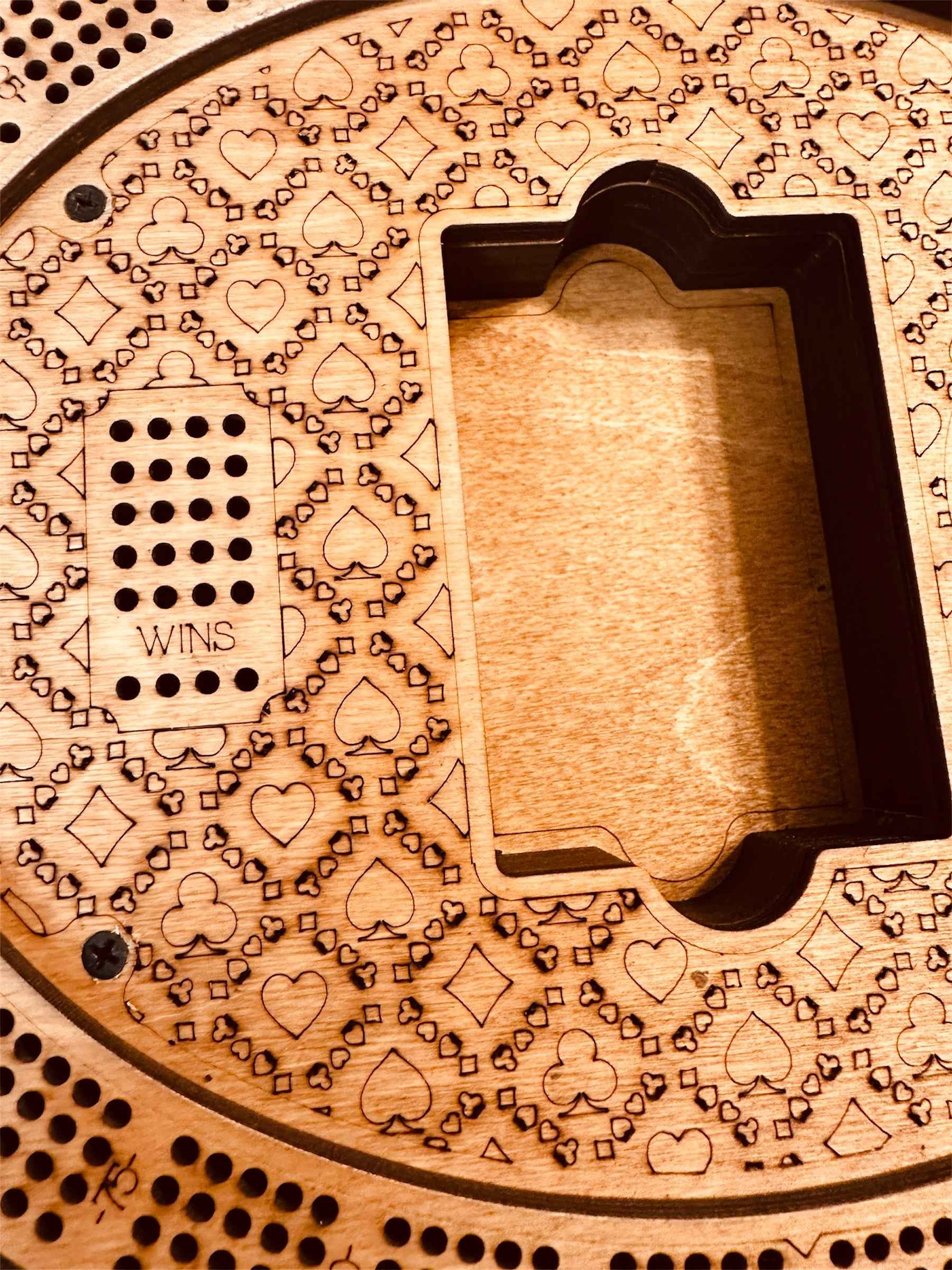 Personalized 4-Track  Cribbage Board – Handcrafted, Custom Engraved & Stand-Up Display