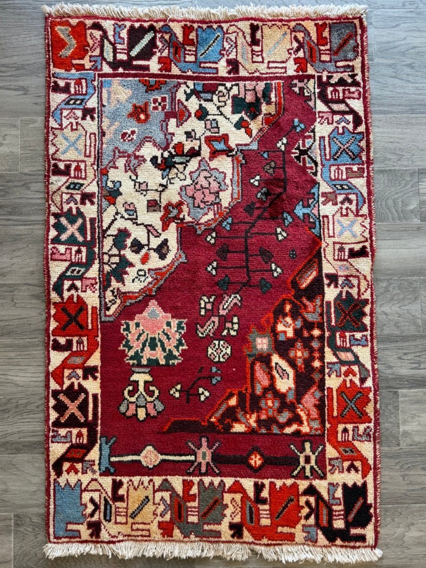Persischer Bachtiari Wagireh Teppich | 74 x 119 cm