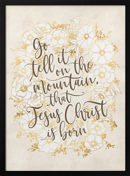 Wall art Go tell it on the mountain - vintage vanilla Canvas Print