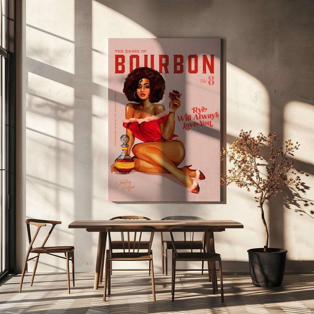 Wandkunst Babes of Bourbon Vol 8 Vintage Pin-up Girl mit Afro