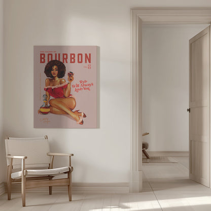 Wandkunst Babes of Bourbon Vol 8 Vintage Pin-up Girl mit Afro