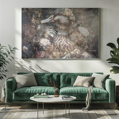 Wall art Duck Animal Vintage Art Illustration Wallart 06
