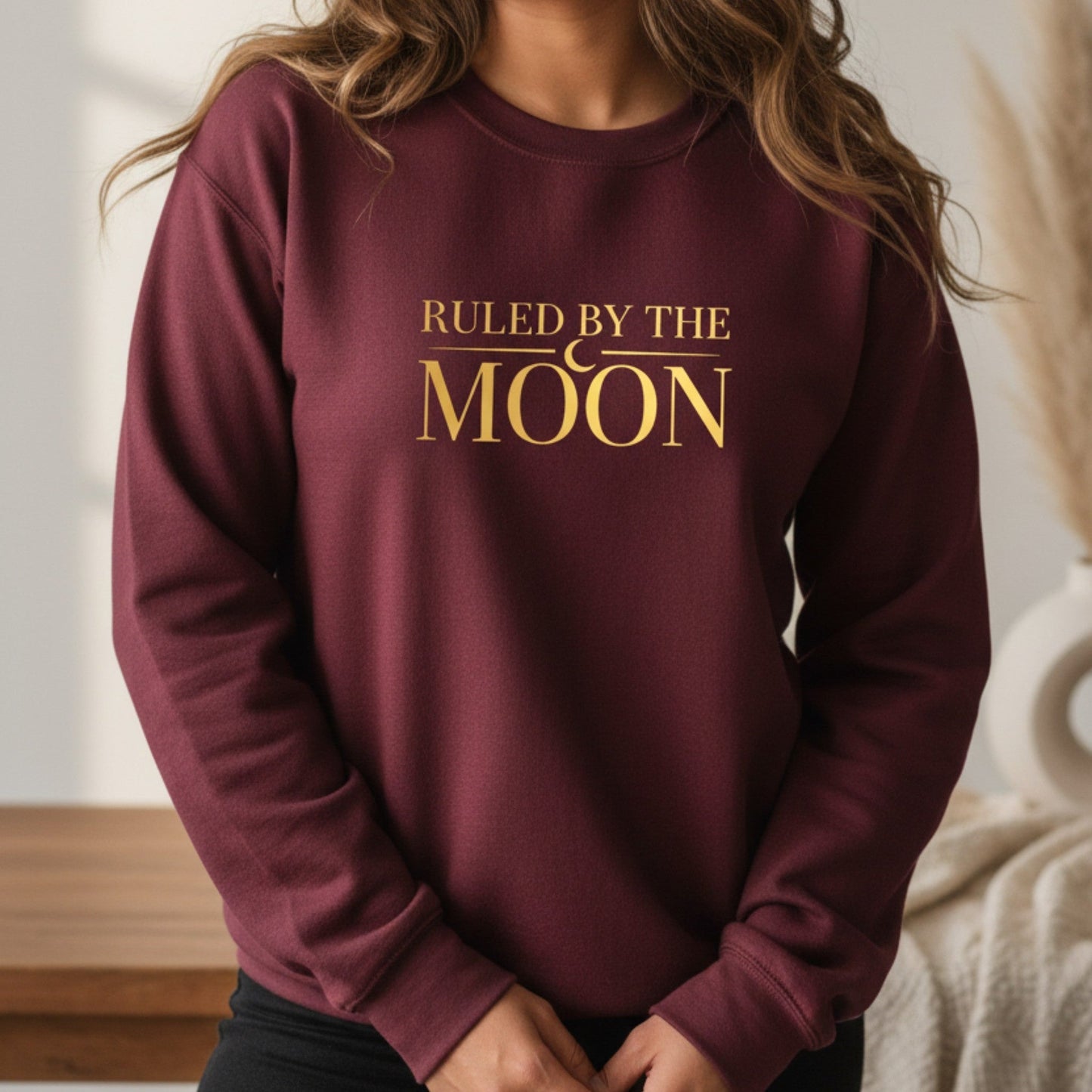 Ruled By The Moon Sweatshirt | Celestial Crewneck for Women | Moon Lover Gift