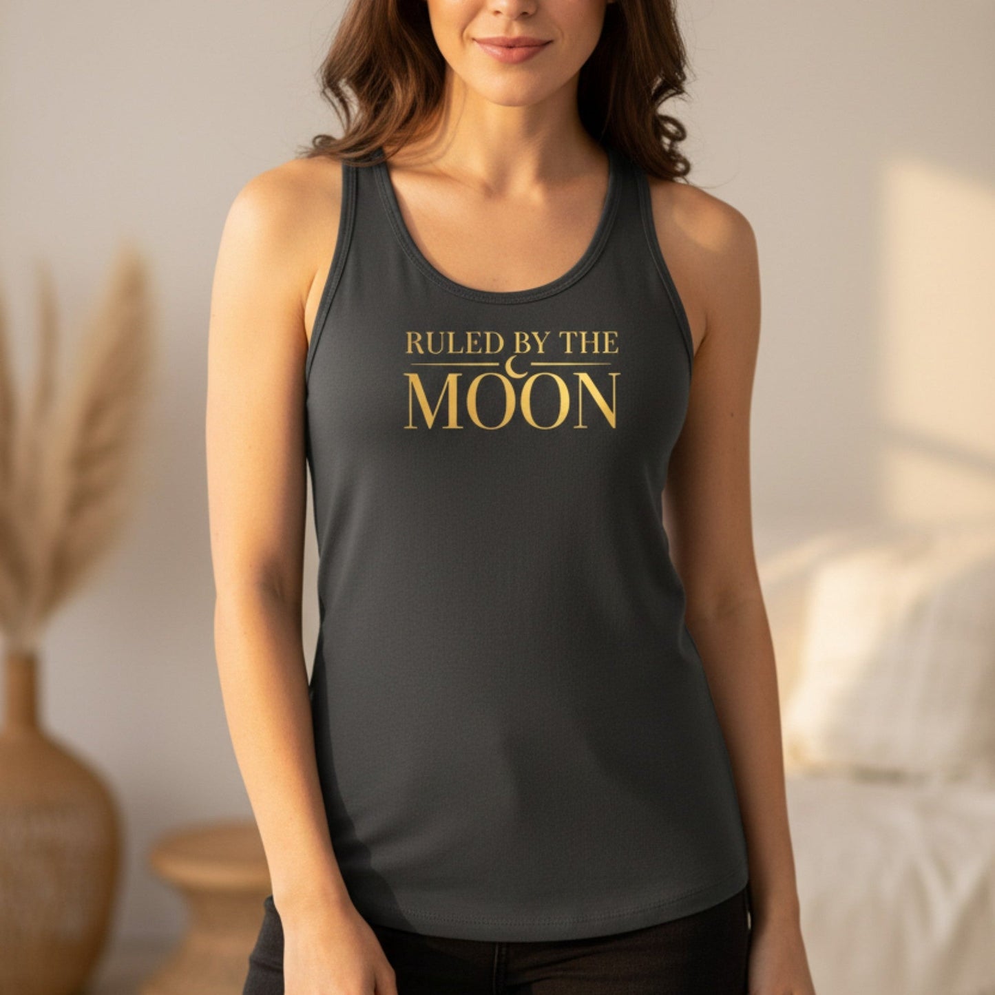 Ruled By The Moon Tank Top | Celestial Racerback for Women | Moon Lover Gift