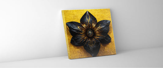 Leinwandbild - Schwarze Blume - Wandkunst