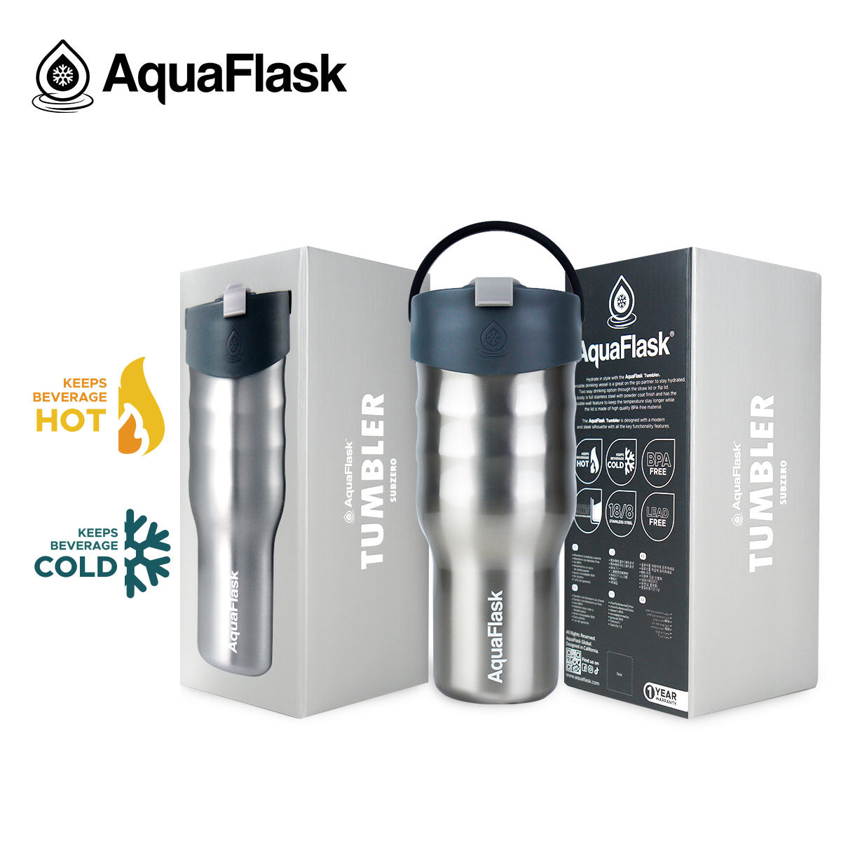 Aqua Flask Becher – Vakuumisolierter Reisebecher aus Edelstahl 887ml (30 oz)