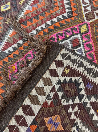 Turkish Kars Kilim Rug | 3' 11" x 10' 6"