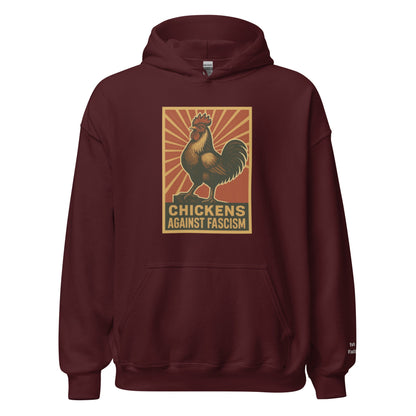 Retro Chickens Against Fascism Unisex Bunny Hug (Hoodie)
