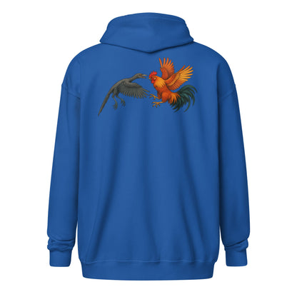 Chickasaurous Battle Unisex heavy blend zip bunny hug (hoodie)