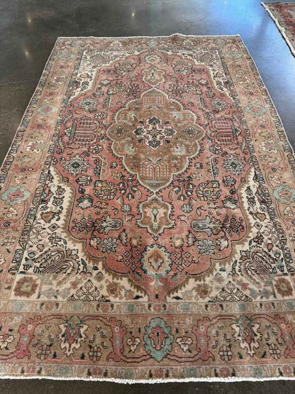 On hold for Kristen | Vintage Tabriz Rug | 6' 4" x 10'